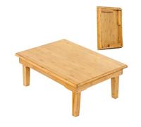 Bamboo Folding Table - Foldable Bed Tray with 4 Legs, Solid Wood Design, Space-Saving, No Assembly, for Serving and Working