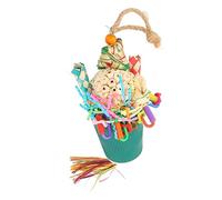 Bamboo Foraging Finger Trap Cup Bird Toy with Colorful Ruffled Decorations for Lovebirds