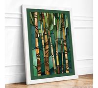 Bamboo Forest Botanical Framed Wall Art Print A4 White