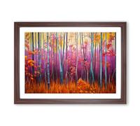 Bamboo Forest Colour Field Framed Wall Art Print A2 Walnut