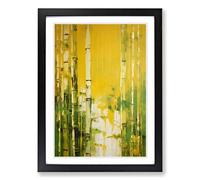 Bamboo Forest Gestural Framed Wall Art Print A2 Black