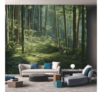 Bamboo Forest Wallpaper - Green Nature Tree Scene Wall Mural - Wall Murals for Living Room Bedroom - Photo Wallpaper & Home Decor Art - 450 x 315 cm A-2435