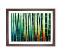 Bamboo Forest Watercolour Vol.3 Framed Print | A3 Walnut Framed Wall Art | Ready to Hang | Modern Landscape Picture | Living Room Bedroom Lounge Office