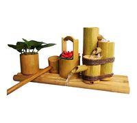 Bamboo Fountain Bird Bath - Lucky Water Garden with Flowing Water Features for Living Room Interior Decoration