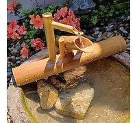 Bamboo Fountain Decor, Garden Decoration, Outdoor Feature Pond Decor With Pump, Handmade for Indoor Outdoor Backyard Lawn (Size : 50cm)