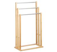 Bamboo Free Standing Towel Rail Rack Bathroom Drying Stand & Storage Organizer