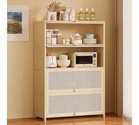 Bamboo Freestanding Sideboard Storage Cabinet 140cm H