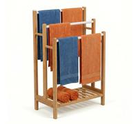 Bamboo freestanding towel stand, towel rail, towel dryer