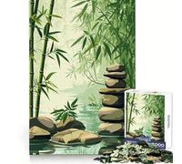 Bamboo Garden 1000 Piece Jigsaw Puzzles for Adults Jigsaw Smart Challenge Calm Downtime Fine Lock Unique Gift (38x52cm)