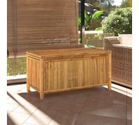 Bamboo Garden Chest 110 x 52 x 55 cm with Waterproof Inner Bag, Weatherproof, Spacious for Garden, Balcony, Patio, Storage Space and Seating Function in Outdoor Areas