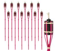 Bamboo Garden Fire Torches - 113cm - Pack of 12 Harbour Housewares Pink One Size