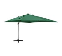 vidaXL Cantilever Garden Parasol with Pole and LED Lights Umbrella Azure Blue