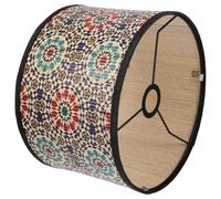 Bamboo Geometric Lamp Shade E27 Pendant Light Cover for Table Lamps | Abstract Vintage Style, Natural Woven Finish, Easy Installation for Renters, Pendant or Floor Lamp Use, Decorative Accent