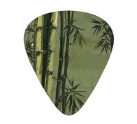 Bamboo Green Guitar picks in thin, medium, and thick sizes, 12-piece set, suitable for electric guitar and various instruments