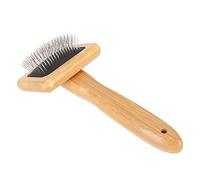 Bamboo Groom Slicker Brush with Stainless Steel Pins for Pets Slicker Fur Wool Carding Rug Comb Macrame Brush Pillows Short Hair Pet Grooming Deshedding (S)