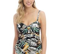Bamboo Grove Twist Front Tankini Jet Black 36G