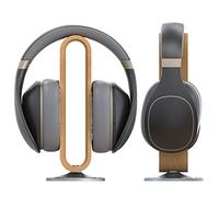 Bamboo Headphone Stand Holder for Desk U-Shaped Arc Design Aluminum Alloy Base Wood Gaming Headset Bracket Compatible for Sennheiser, Bose, Beats, Razer, AKG, Airpod Max, HyperX, Sony PS4 et. (Yellow)