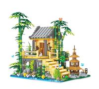 Bamboo House Building Block Set - 1945 PCS Panda Courtyard Bricks Kit, Collectible Architecture Model, Home decor, City Streetcape, STEM Education Toy, Creative Gift for Adult, Kid Age 14+