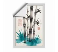 Bamboo in Mist Japandi Unframed Wall Art Print A3 (42×29.7cm), Wall Decor