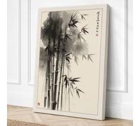 Bamboo in Silence Japandi Canvas Wall Art Print 30x20 Inch (76 x 51 cm)