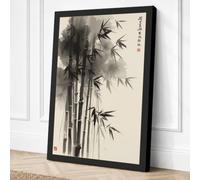 Bamboo in Silence Japandi Canvas Wall Art Print 30x20 Inch (76 x 51 cm)