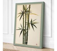 Bamboo in Silence Japandi Canvas Wall Art Print 36x24 Inch (91 x 61 cm)