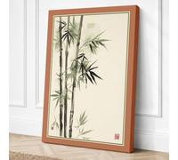 Bamboo in Silence Japandi Canvas Wall Art Print 36x24 Inch (91 x 61 cm)