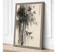 Bamboo in Silence Japandi Canvas Wall Art Print 36x24 Inch (91 x 61 cm)