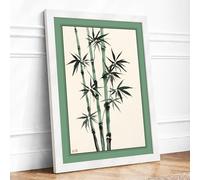 Bamboo in Silence Japandi Framed Wall Art Print A1 (84.1×59.4cm) White, Wall Decor for Living Room, Bedroom, Office & Home, Ready to Hang, Art Gift
