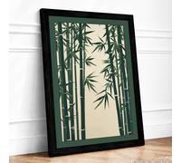 Bamboo in Silence Japandi Framed Wall Art Print A3 (42×29.7cm) Black, Wall Decor for Living Room, Bedroom, Office & Home, Ready to Hang, Art Gift
