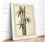 Bamboo in Silence Japandi Framed Wall Art Print A3 White