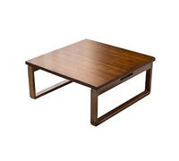 Bamboo Japanese Folding Coffee Table Low Square Floor Desk with Legs Portable Tea Table for Meditation Small Dining & Tray Use - Space-Saving Design