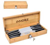 Bamboo Kitchen Knife Holder - Lockable Drawer Organizer with Lock and Key for Kids Safety. Multi-Purpose Safe Box (Knives Not Included) (Large)