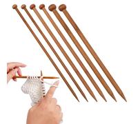 Bamboo Knitting Needles,6PCS Knitting Needles,Wooden Knitting Needles,Knitting Needle,Bamboo Knitting Needles Set for DIY Handmade Blanket Sweater Scarf for Beginner (6mm, 8mm, 10mm)