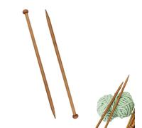 Bamboo Knitting Needles - TRACOMPAN 12mm Ultra-Long 36cm Wooden Needles Set, Chunky Knitting Needles for Jumpers, Blankets & Large Projects, Ergonomic Ease for Beginners & Arthritic Hands