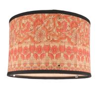 Bamboo Lamp Shade with Printed Leaf Design for Hanging Pendant Lamps | Khaki Woven Bamboo and Iron Frame, E27 Holder Fit, Glare Reduction, Suitable for Bedrooms, Dining Rooms and Renters