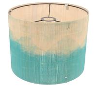 Bamboo Lampshade 30x30x23cm Watercolour Print for E27 Table Lamps | Abstract Pattern, Light Green Finish, Suits Pendant Fixtures, Kitchen Lighting or Home Decor, Bulb Excluded