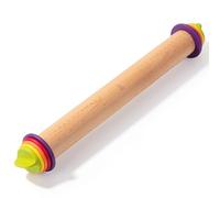 Bamboo Land- Adjustable Rolling Pin with Thickness Rings for Baking, 13.8", 4 Colorful Thickness Rings (2-10 mm or 1/16"-3/8"), Wood Rolling Pins for Baking, Bread, Pizza & Cookie Doughs