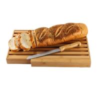 Bamboo Land Large Bread Board With Knife and Crumb Catcher, Slicer for Homemade Bread, Cutting Board
