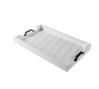 Bamboo Land- Large Wooden Serving Tray with Handle, 20” X 12’’, White, Wooden Tray with Handles, Serving Tray with Handles, Tray for Coffee Table, Bamboo Tray, Wood Serving Tray Wood Trays Home Decor