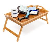 Bamboo Lap Tray With Folding Leg Serving Breakfast Portable Lap Tray Multipurpos