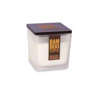 Bamboo Large Soy Wax Candle - White Blossom & Sandalwood in Cool White Bamboo Cool White