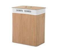 Bamboo Laundry Basket 100L Collapsible Bamboo With 2 Compartments Laundry Hamper Laundry Basket Removable Lining Large Laundry Bins Laundry Hamper with Lid Bamboo Laundry Storage basket (Natural)