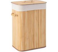 Bamboo Laundry Basket 72L Collapsible Bamboo With 1 Compartment Laundry Hamper Laundry Basket Removable Lining Large Laundry Bins Laundry Hamper with Lid Bamboo Laundry Storage basket (NATURAL)