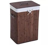 Bamboo Laundry Basket 72L Collapsible Bamboo With 1 Compartment Laundry Hamper Laundry Basket Removable Lining Large Laundry Bins Laundry Hamper with Lid Bamboo Laundry Storage basket (BROWN)