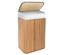 Bamboo Laundry Basket, 72L Laundry Hamper with Removeable Washable Lining, Easy Assemble Easy Folding Storage Bin 40x30x60 cm (Natural)