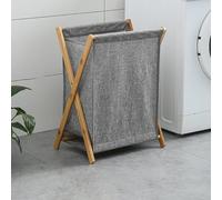 Bamboo Laundry Basket, Foldable Clothes Hamper with Removable Inner Bag, Portable Storage Box for Bathroom and Bedroom