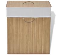 vidaXL Bamboo Laundry Bin Rectangular Brown