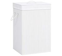 Vidaxl Bamboo Laundry Basket White
