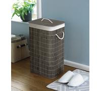 Bamboo Laundry Basket Rectangular Grey - TJ Hughes